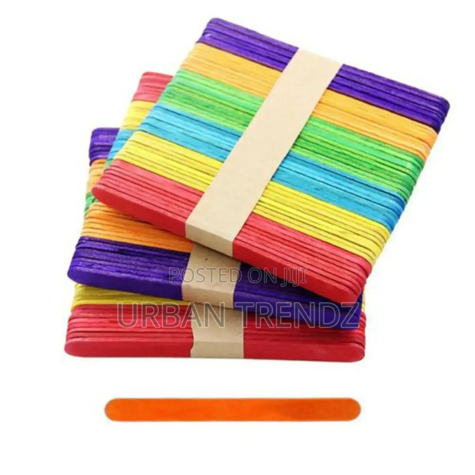 50pcs Wooden Popsicle Ice Cream Lolly Sticks Kids DIY