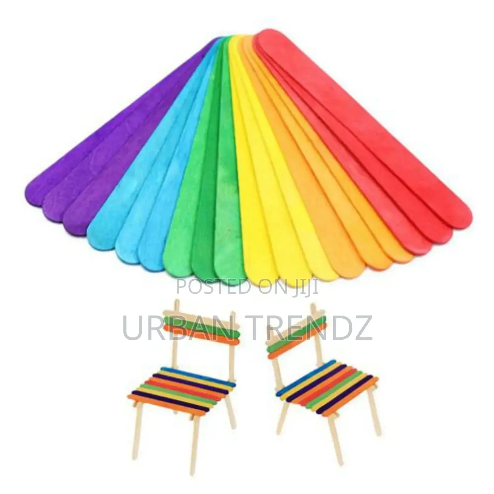 50pcs Wooden Popsicle Ice Cream Lolly Sticks Kids DIY