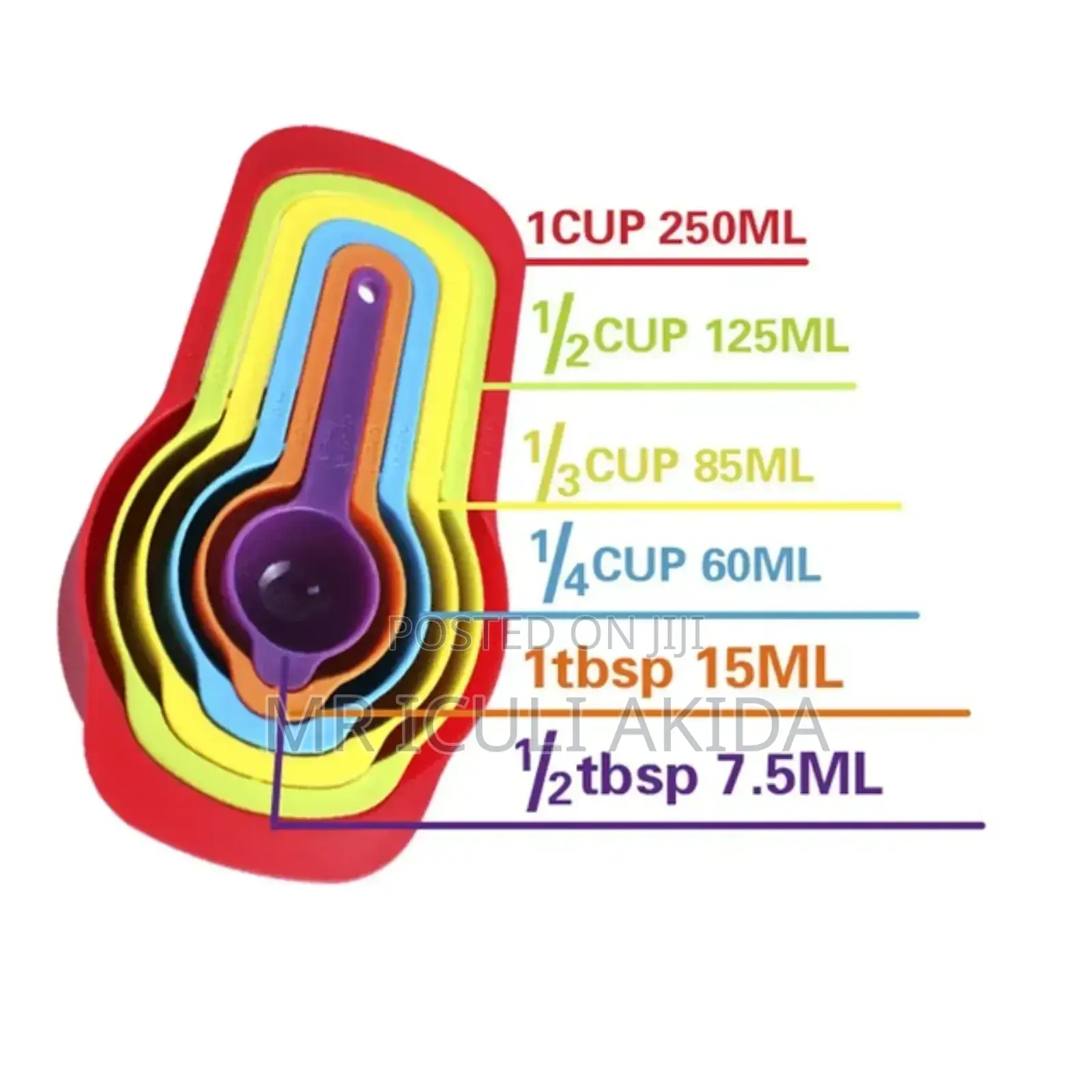 6pcs Baking Kitchen Plastic Measuring Cups