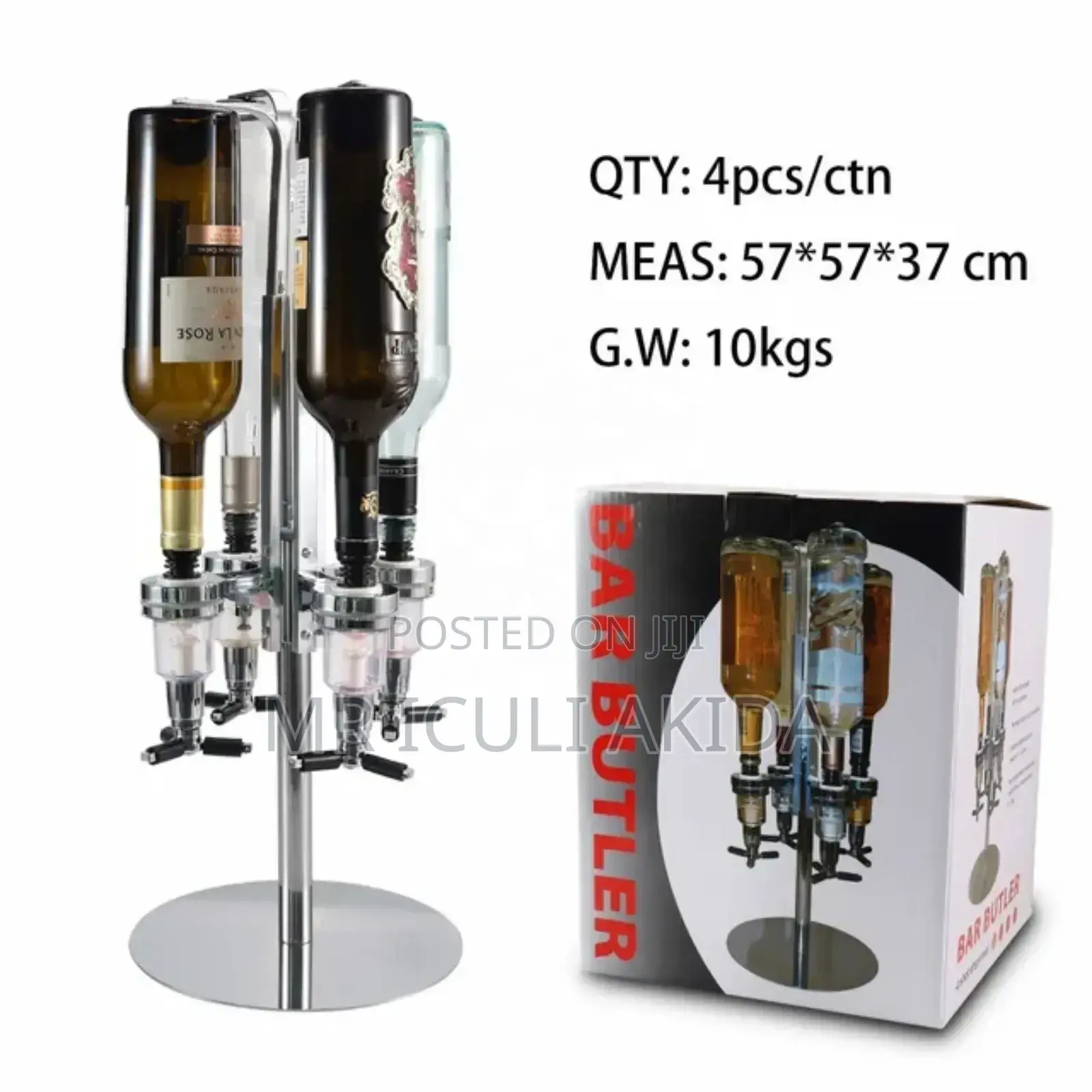 4bottle Bar Butler/Holder for Liquor/Spirits/Wine Dispenser