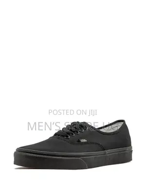 Photo - Plain Black Vans Canvas Shoes