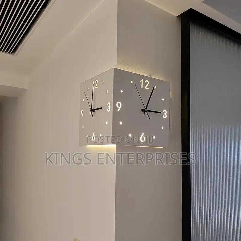 Double Sided Corner Wall Clock