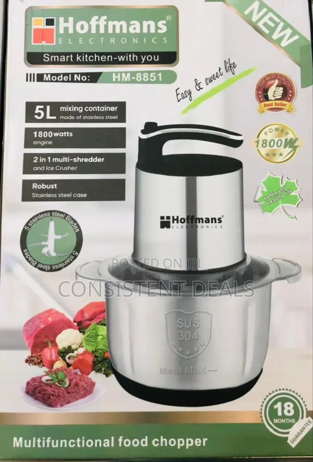 Hoffman Multi- Shredder Stainless Steel Case Food Chooper