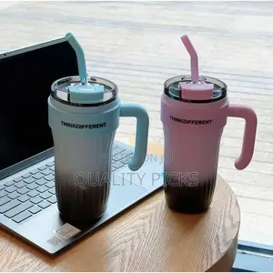 860ml Car Cup 304 Layer Stainless Steel Handle Straw I