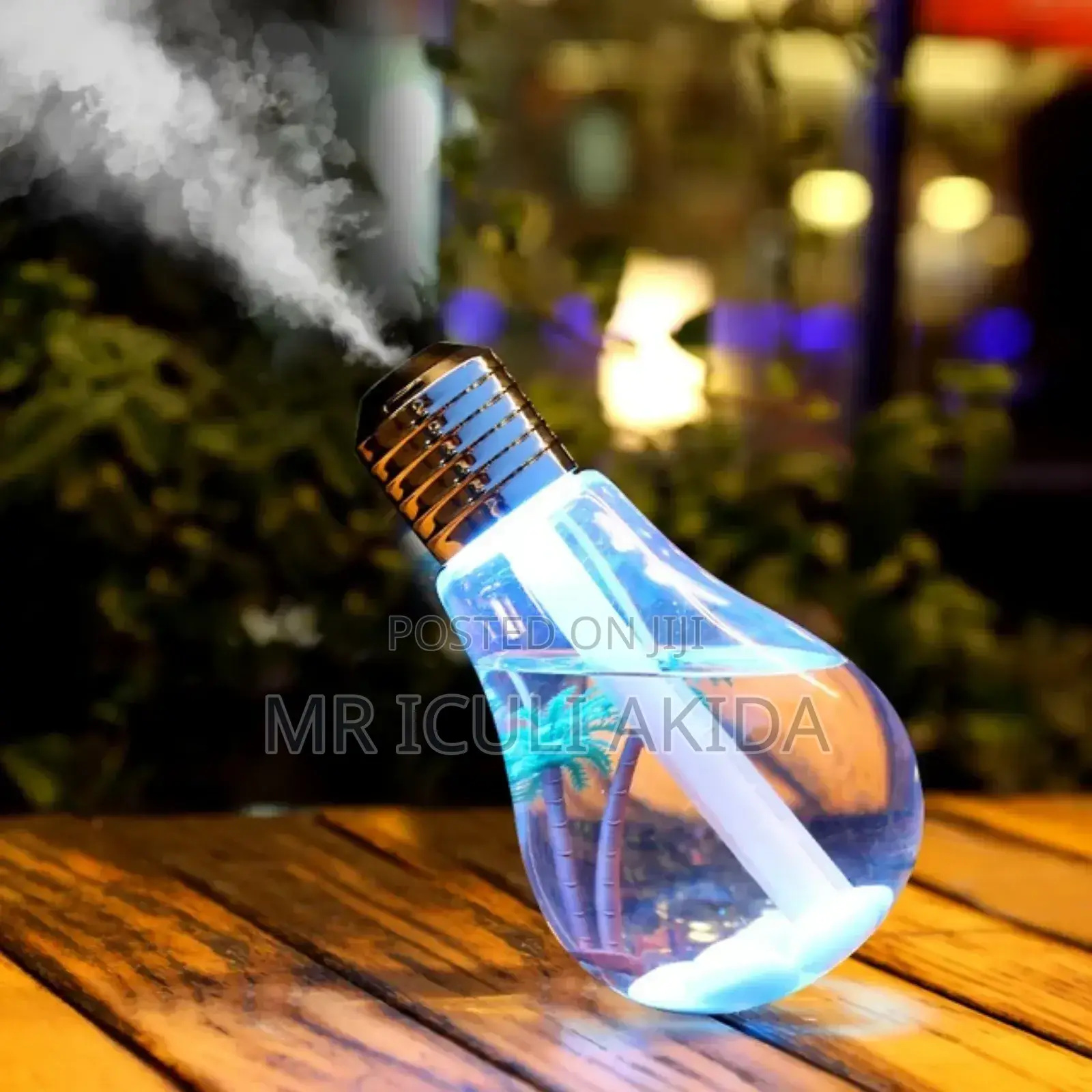 400ml Bulb Ultrasonic 7light Colours Cool Mist Humidifier