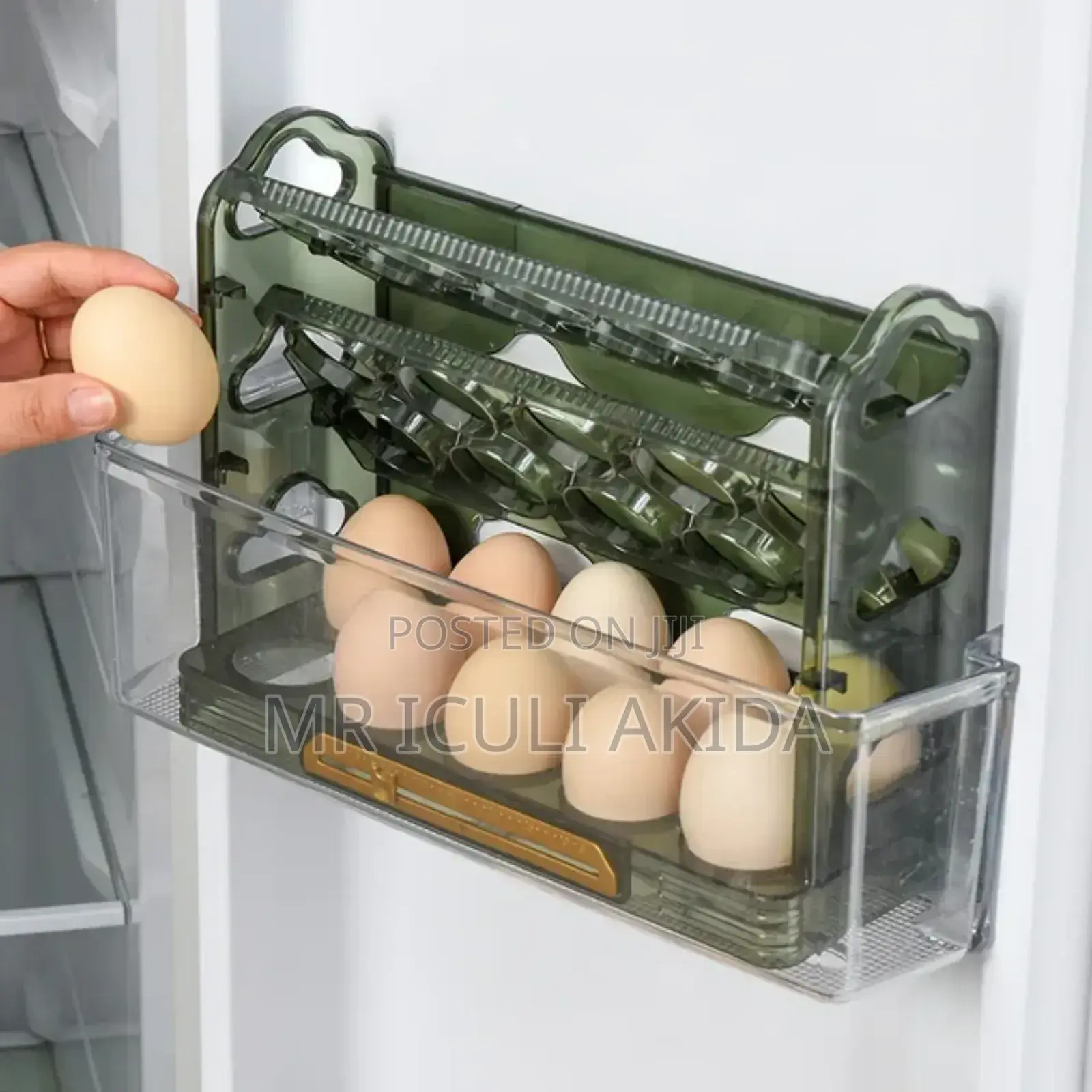 3tier Clear Plastic Fridge Safe Egg Storage Container/Tray