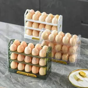 3tier Clear Plastic Fridge Safe Egg Storage Container/Tray