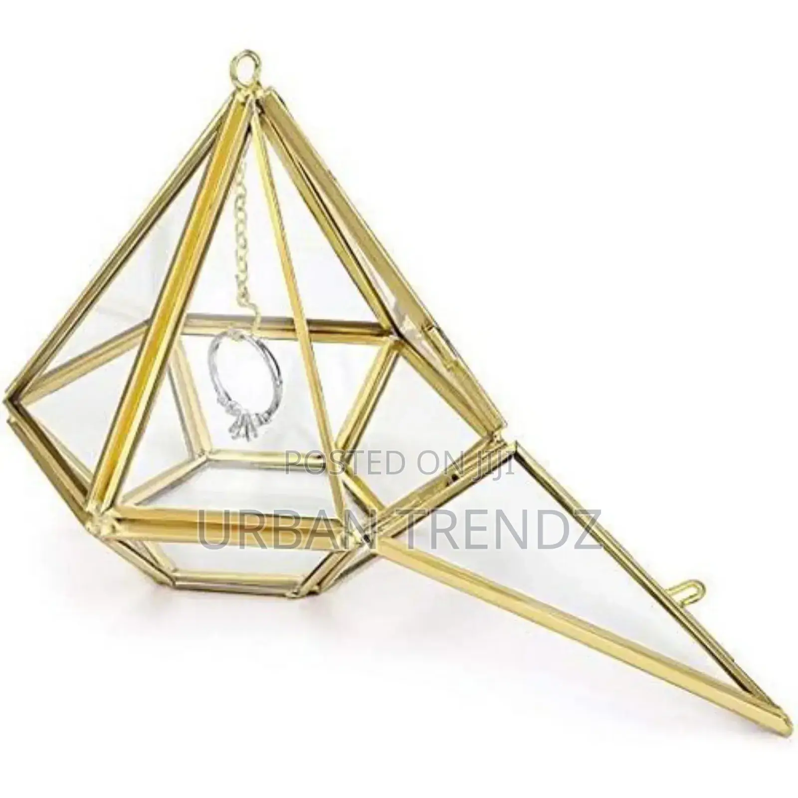Acrylic Ring Display Holder Geometric Jewelry Box