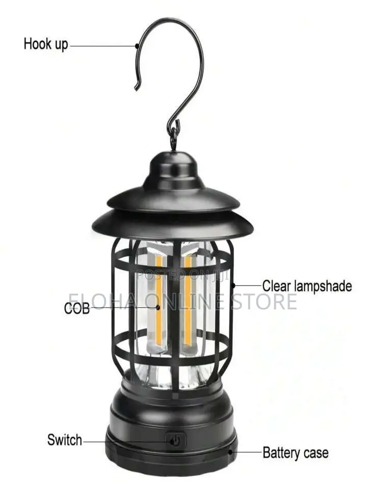 Multifunctional Portable Retro Style Outdoor Camping Lamp