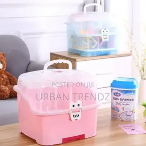 Portable Baby Bottle Drying Rack Storage Box With Anti-Dust