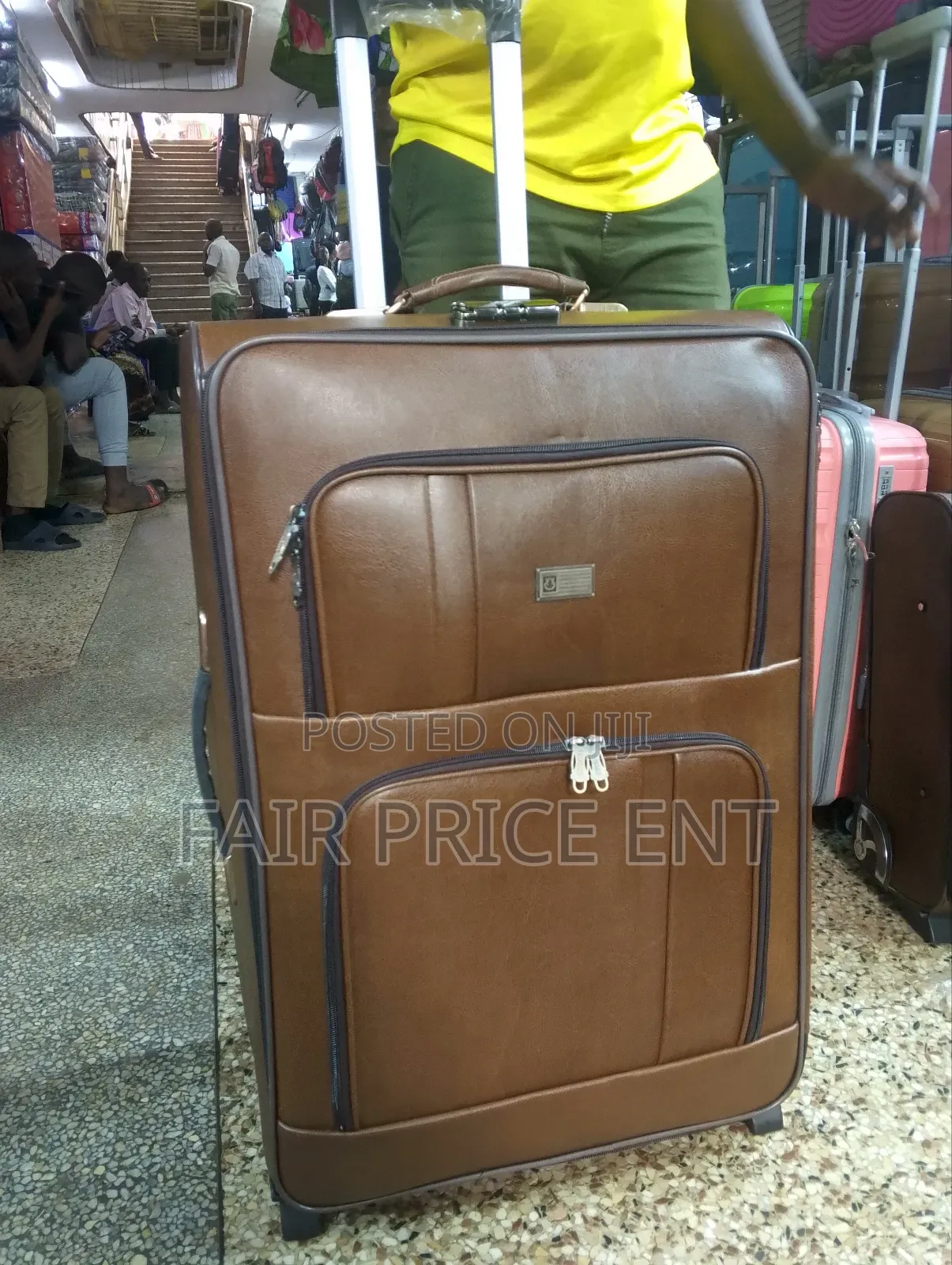 Pure Leather Suitcases.Large.( Brown)