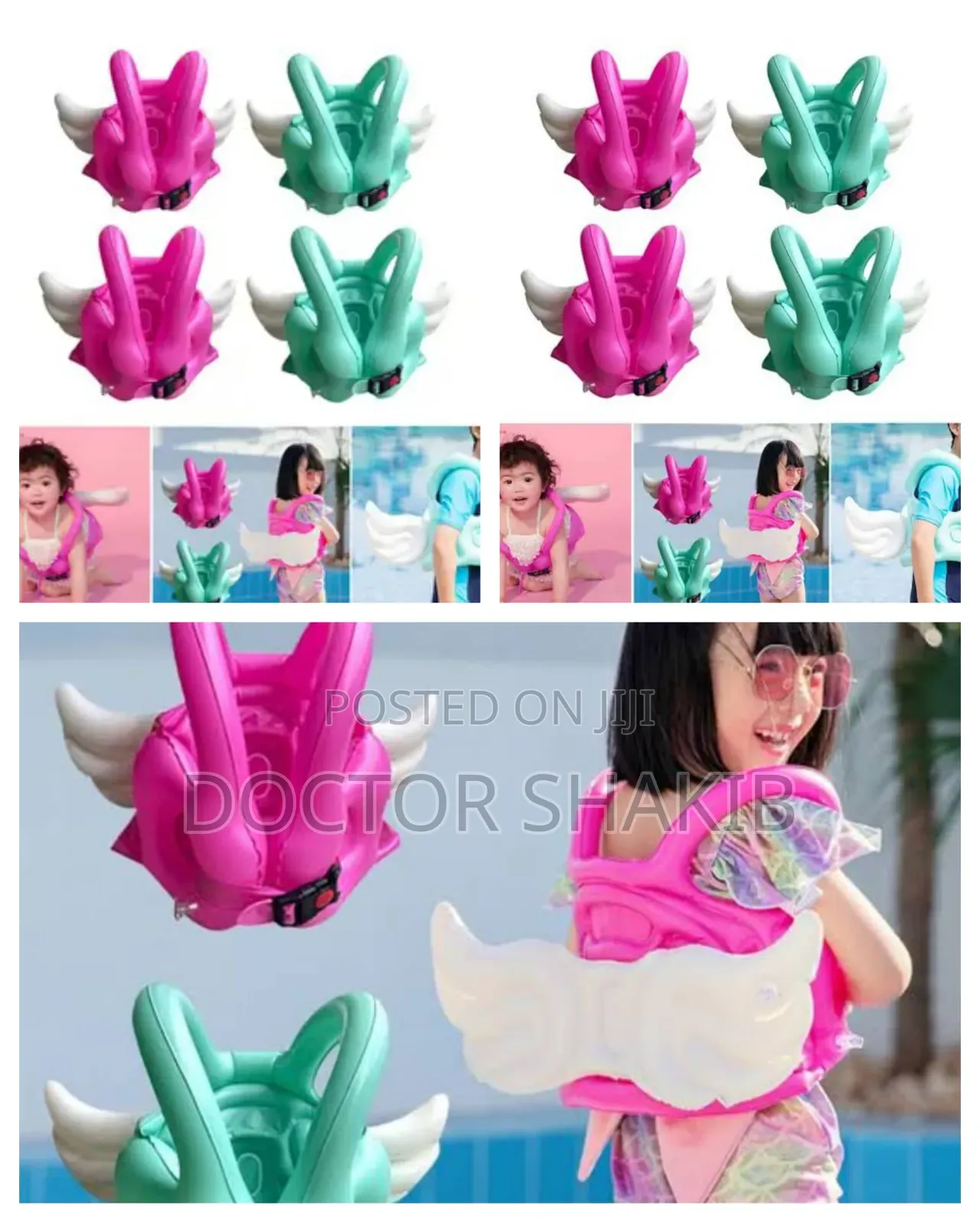 New Kids Inflatable Angel Wings Vest for Swimming