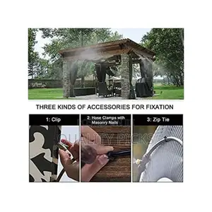Misting Cooling System Water Spray Kit,Black