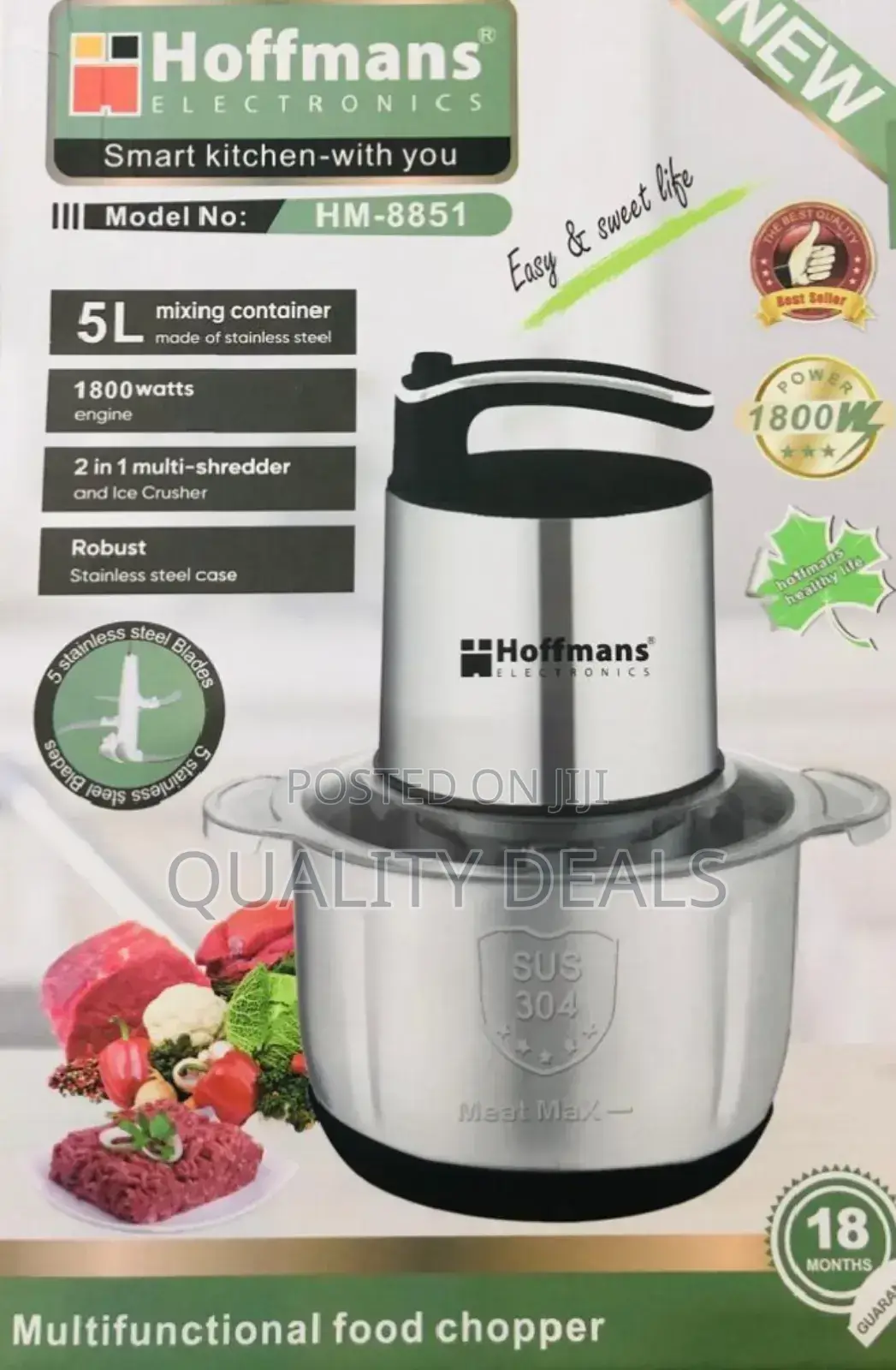 Hoffman 5L Multifunction Electric Food Chopper
