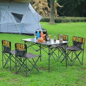 7pcs Portable Folding Camping Table,4chairs Carriage Bag