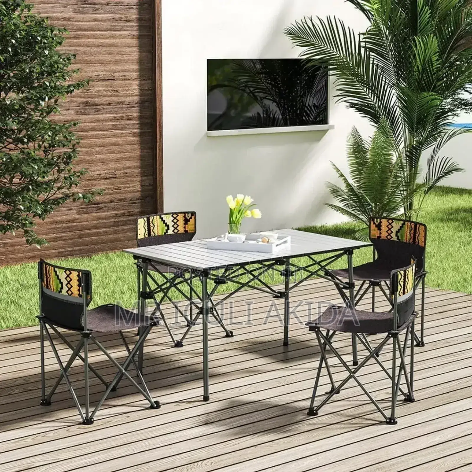 7pcs Portable Folding Camping Table,4chairs Carriage Bag