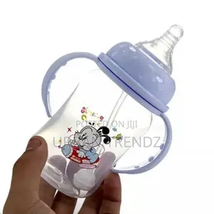 240ml Milk Glass Baby Feeding Bottle - Multi-Colours.