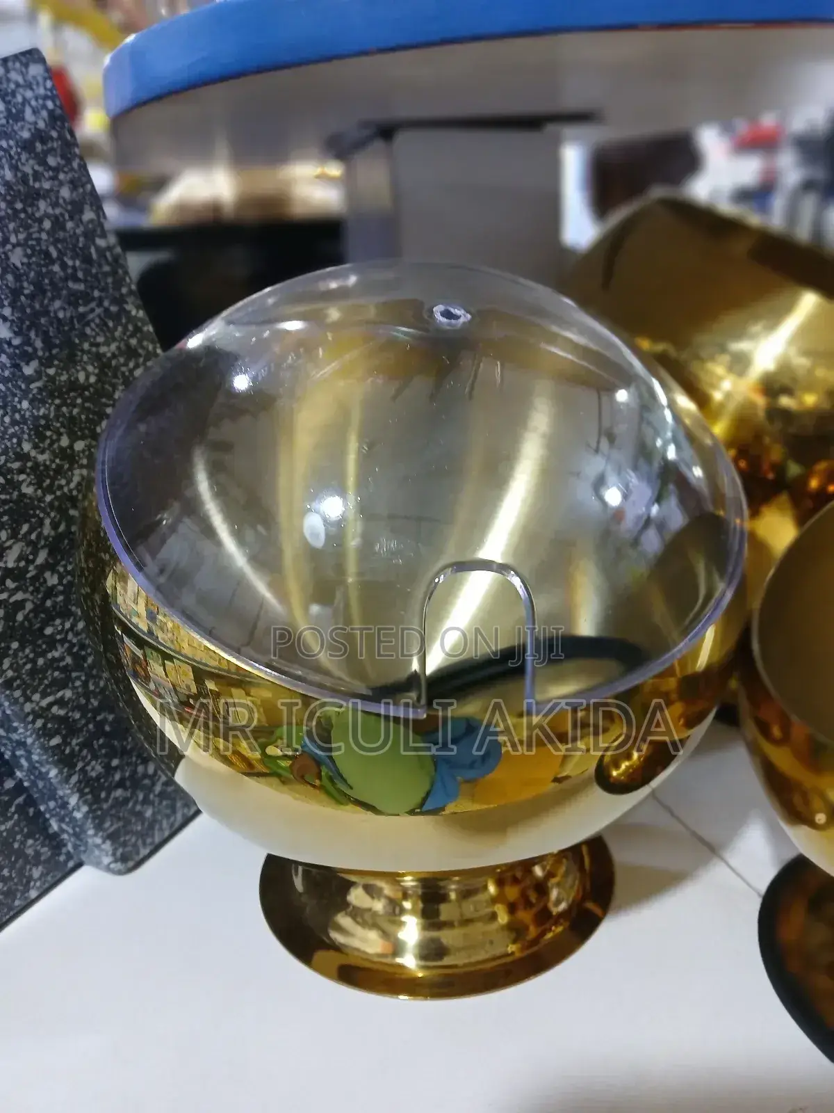 Big Gold Hotel/Restaurant Obliqu Sauce/Buffet Bowl Wth Cover