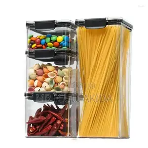 4pcs Plastic Fresh Storage Container Boxes Jars With Lids