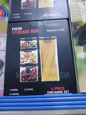4pcs Plastic Fresh Storage Container Boxes Jars With Lids