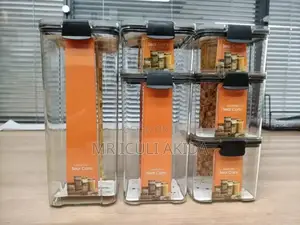 8pcs Clear Plastic Kitchen Cereal/Grains Storage Containers