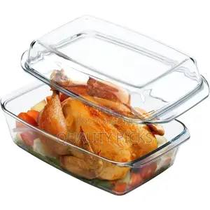 Large Glass Casserole Dish, Oven Safe Cookware With Lid,