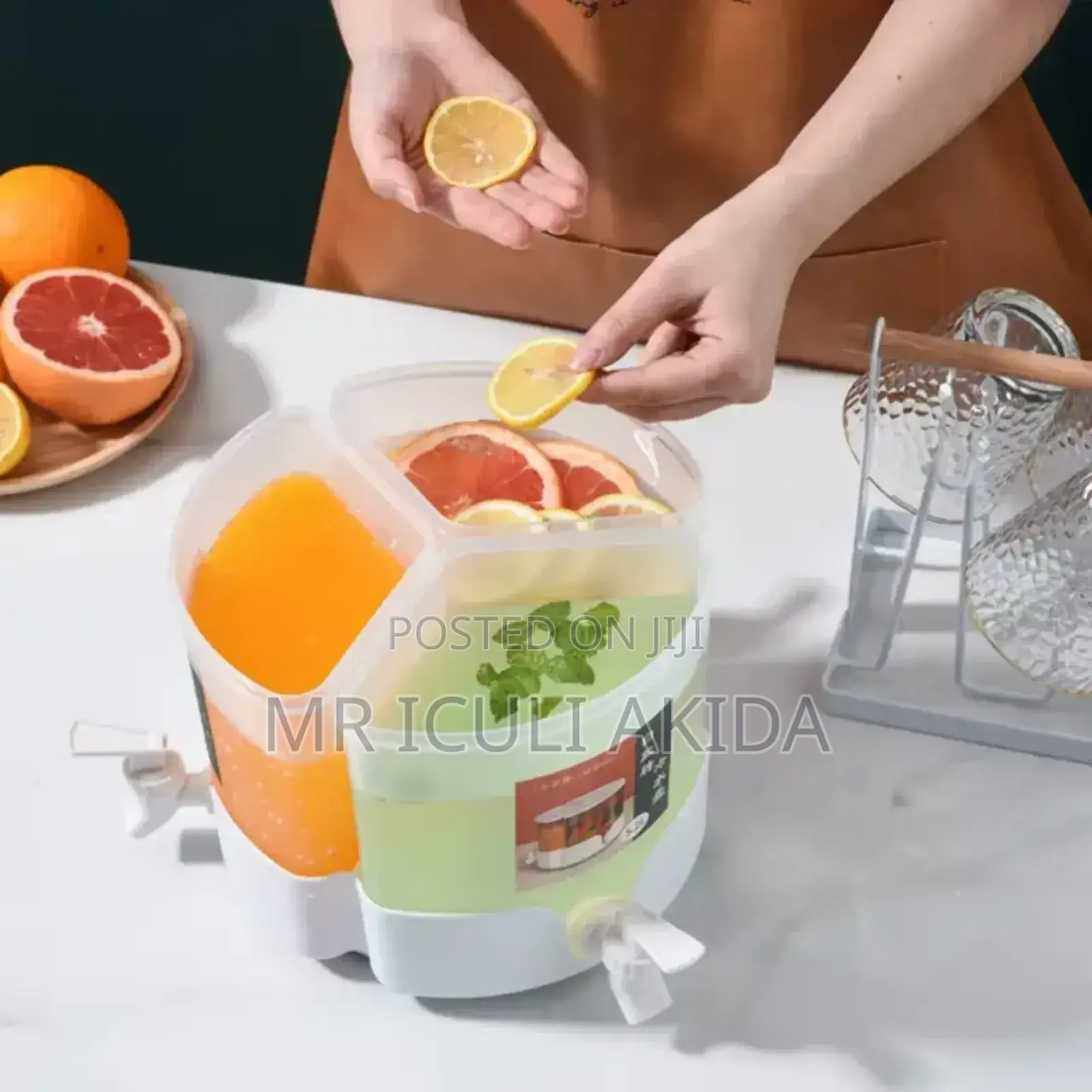 Rotating Drinks/Juice Cold Kettle Dispenser WTH Compartments