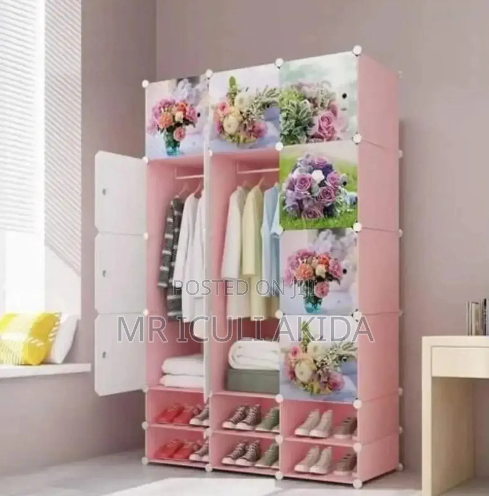 Generic 2columns Plastic Wardrobe With 2shoe Rack Rows