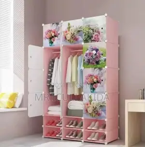 Generic 2columns Plastic Wardrobe With 2shoe Rack Rows