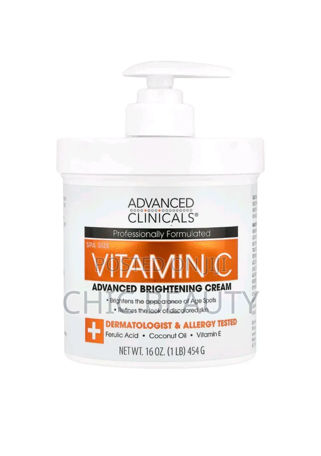 Advanced Clinicals Vitamin C Brightening Cream (16oz) 454g