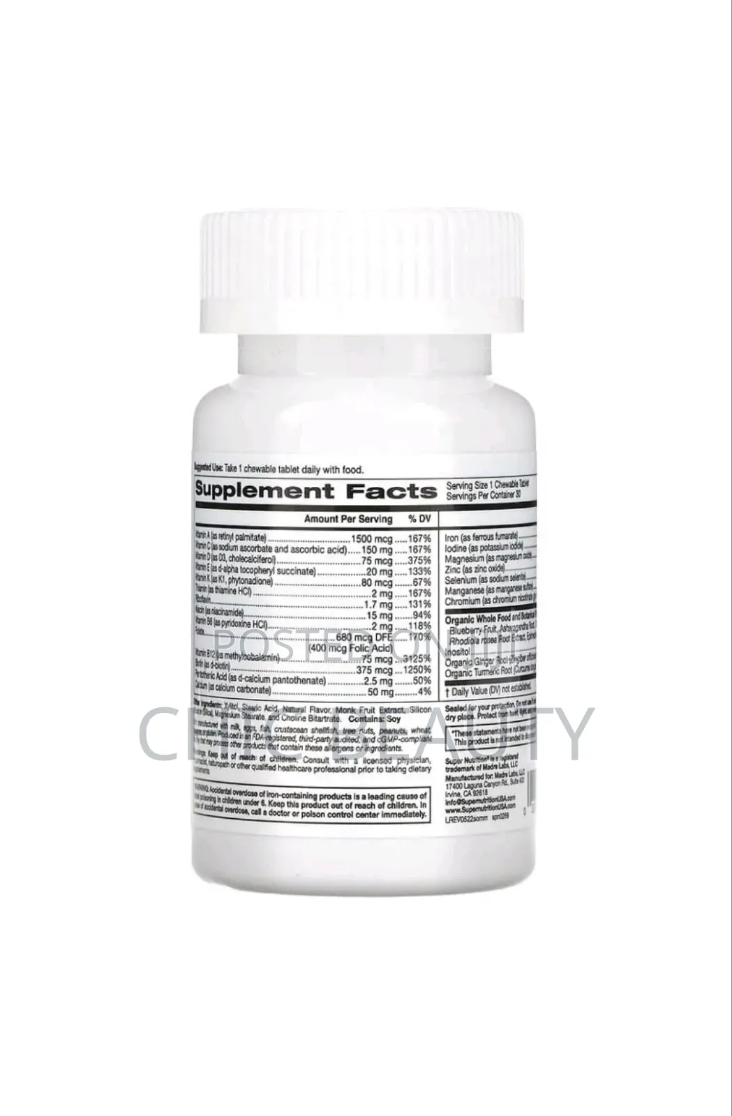 Simply One Multivitamin, Wild-Berry Chewable 30 Tabs