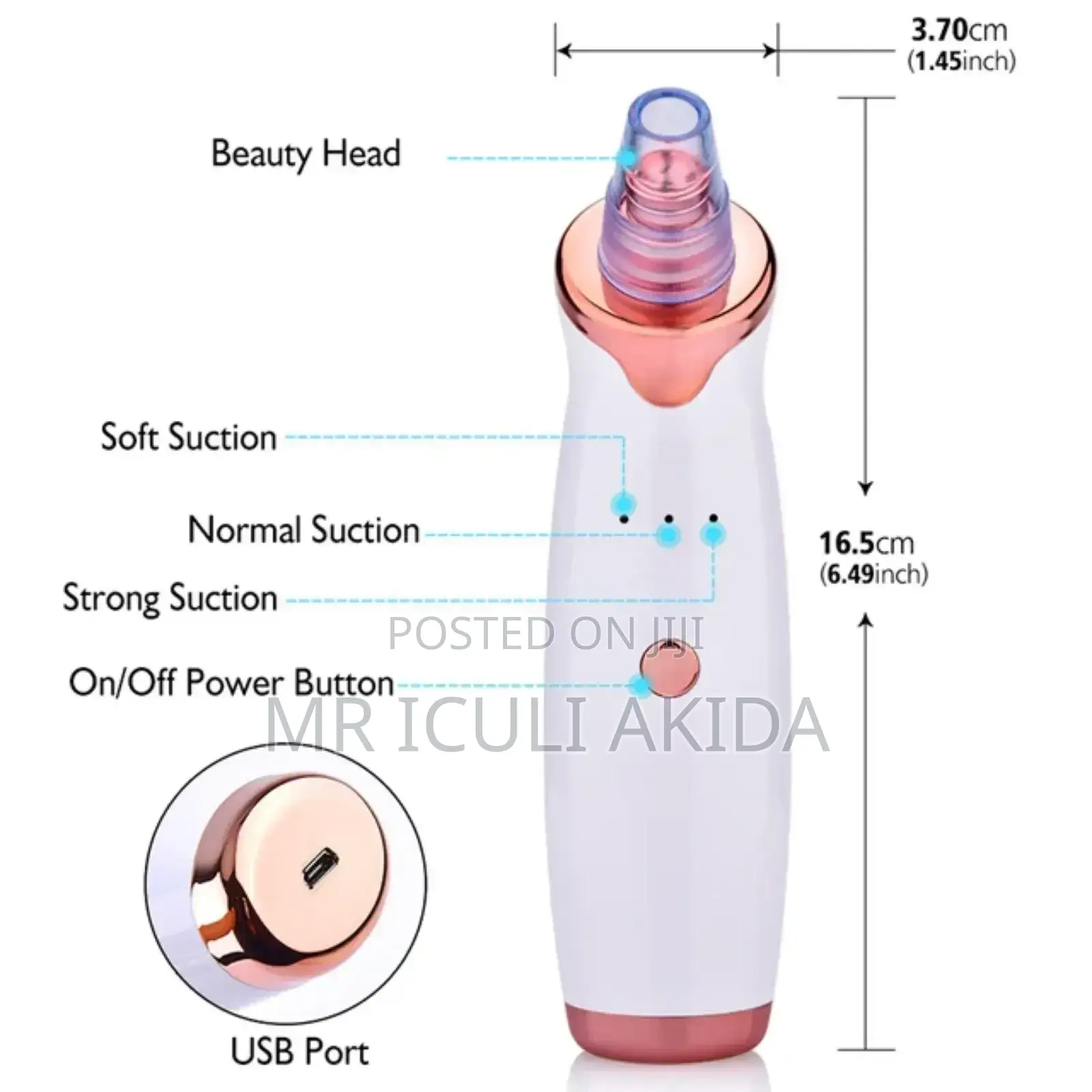 Vacuum Facial Pore Black Head/Pimple Remover With 5heads