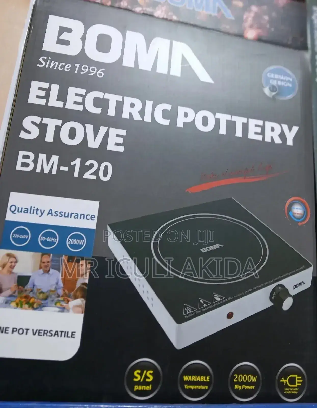 Bomas 2000w Single Burner Electric Pottery Stove Cooker