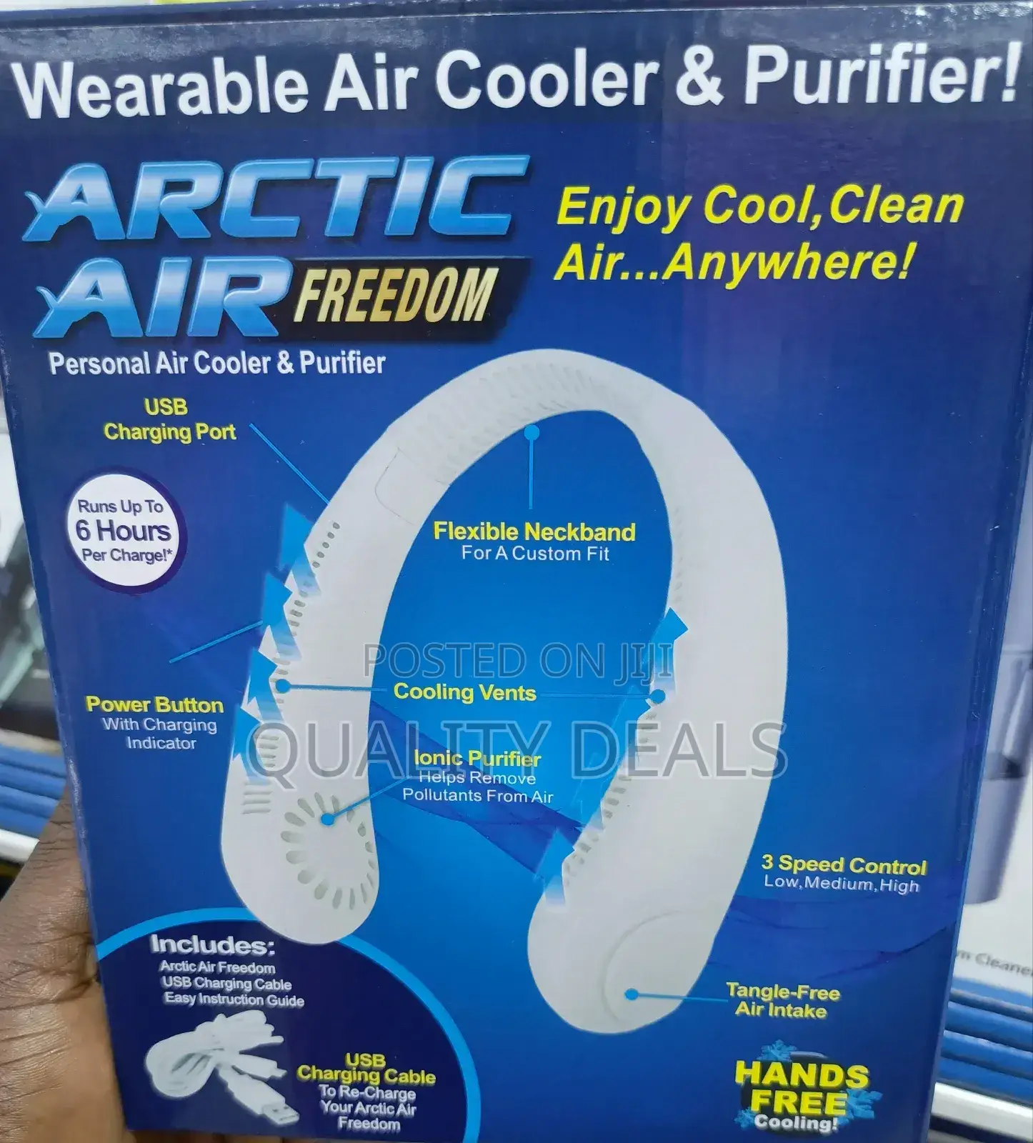 Portable Rechargeable Wearable Cooling Neck Fan