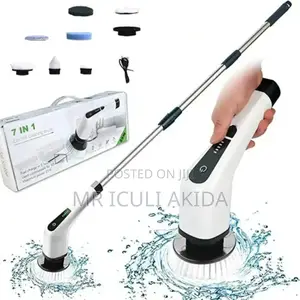 7in1 Cordless Spin Scrubber WTH Adjusted Handle,8brush Heads