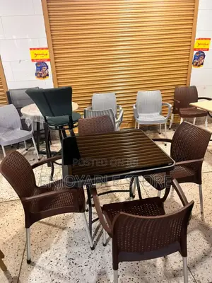 Foldable Glass Table and 4 Chairs Plastic