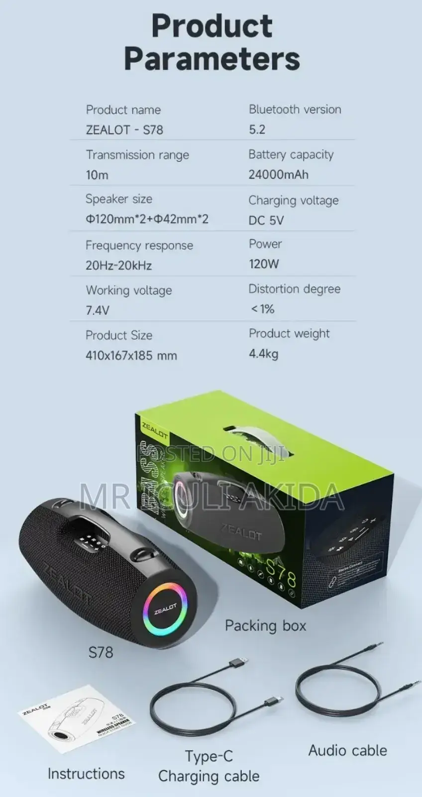 Original Zealot S78 Wireless Madbox Bass Portable Speaker