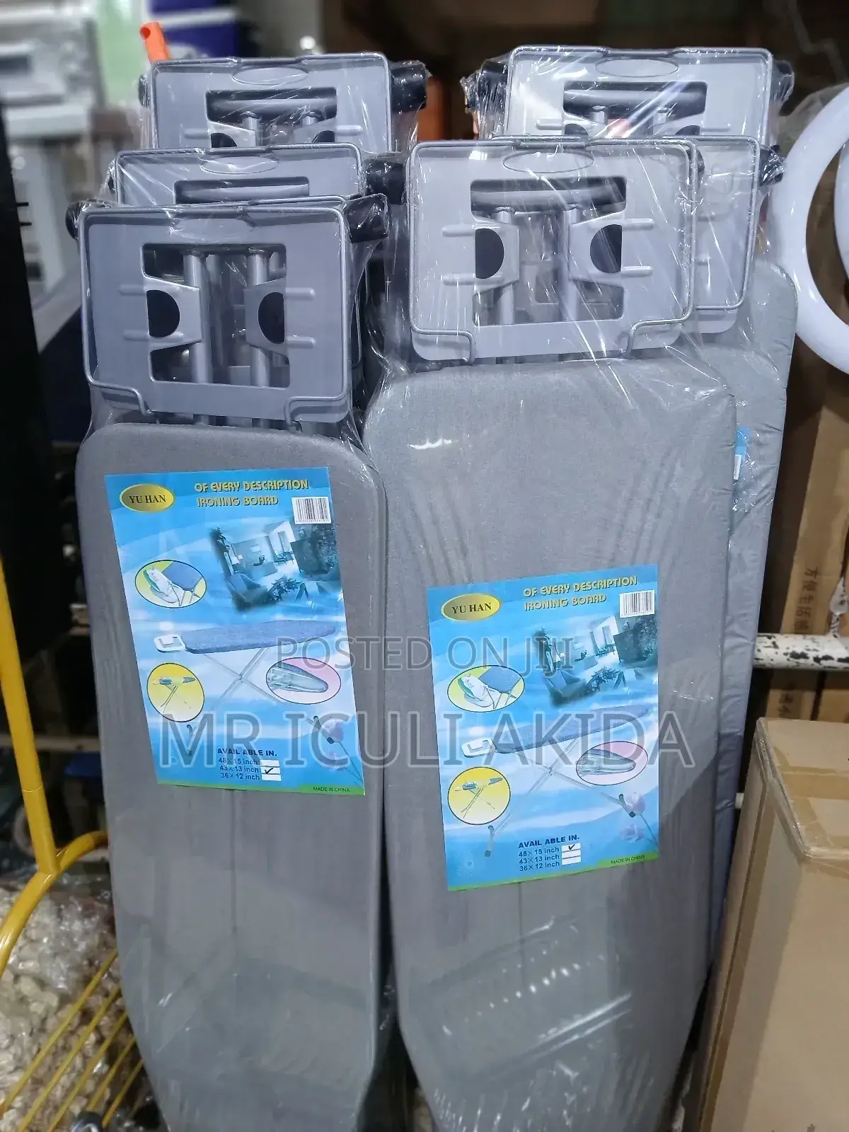 Medium Size Ironing Board With Thick X Folding Metallic Legs
