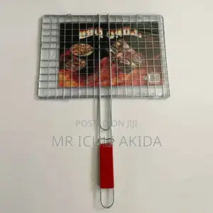 Hamburger Stainless Steel Handheld Barbecue Grill WTH Handle