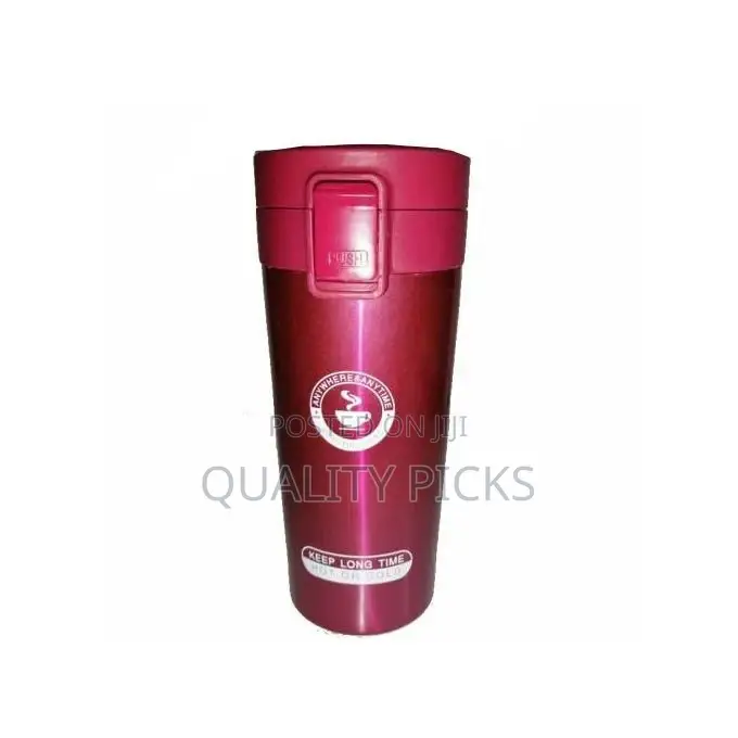 Stainless Steel Thermos Travel Mug Cup, 380 Ml - Pink