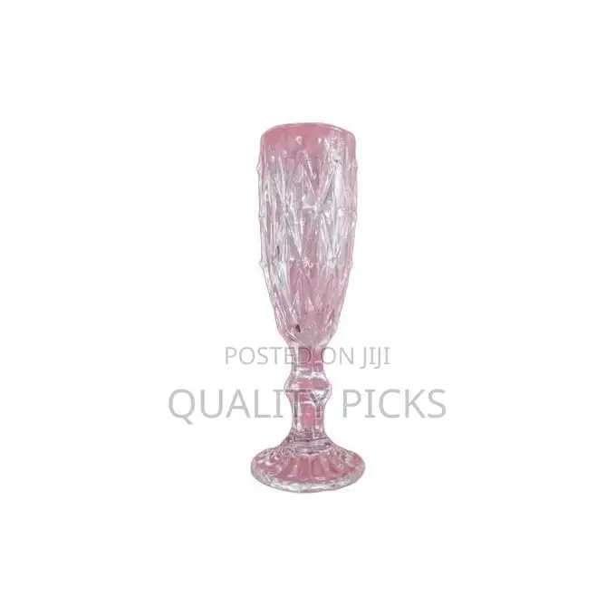 6 Pieces of Long Diamond Design Wine Glasses-Colorless.