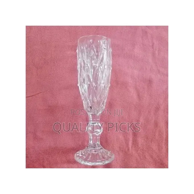 6 Pieces of Long Diamond Design Wine Glasses-Colorless.