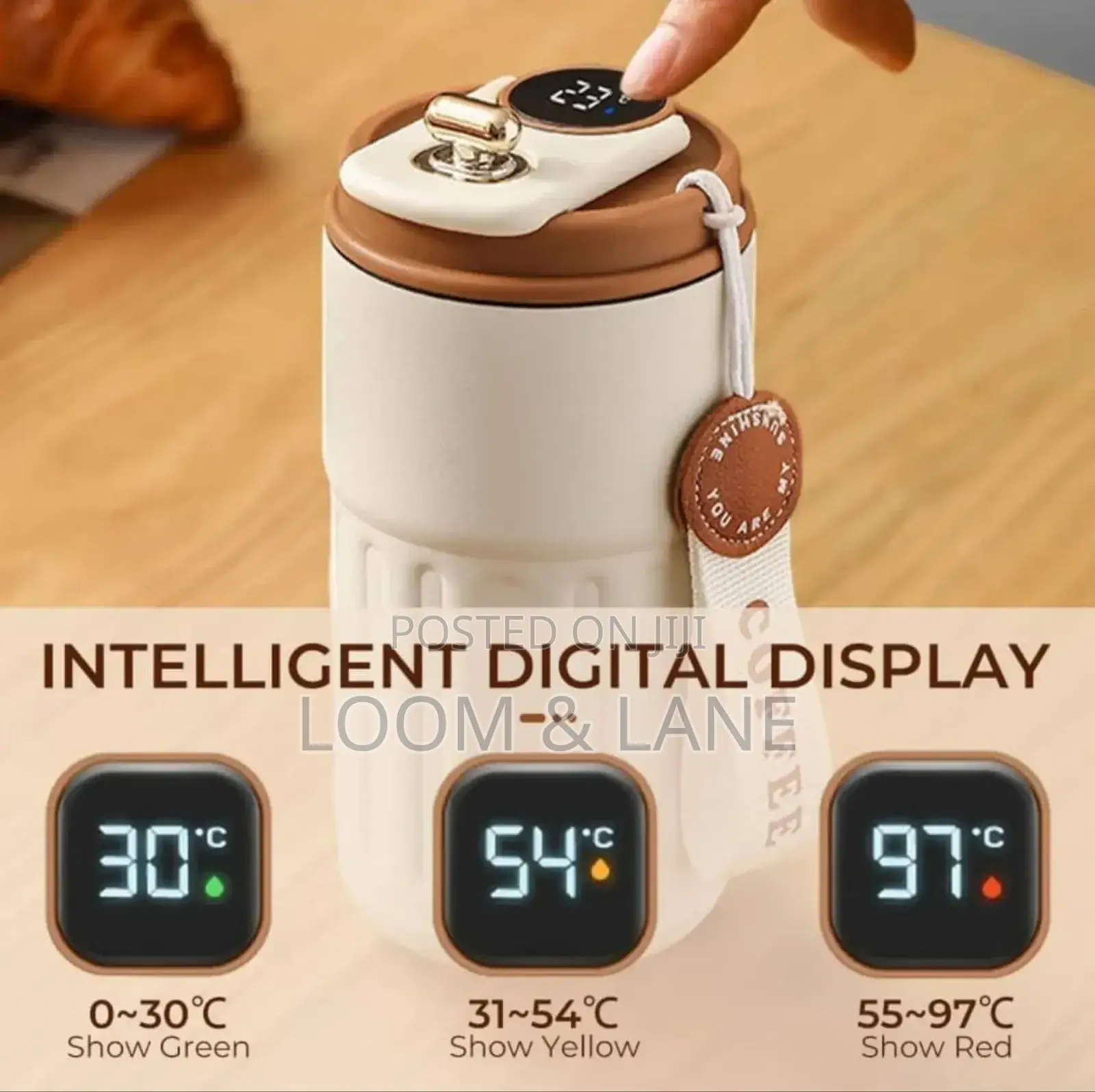 Travel Leak-Proof Temperature Display Mug
