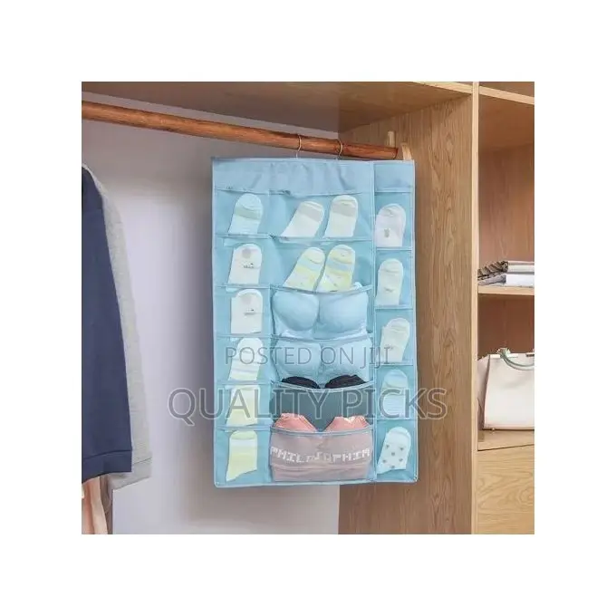 Double Sided 24 Pockets Socks,Bra,Underwear Bag