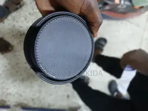 7pcs Round PU Leather Black Cup Coaster Covers/Table Mats
