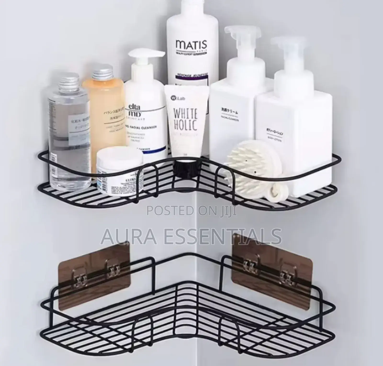 2pcs No Drill Corner Shelf Organizer