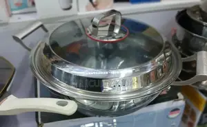 Stainles Steel Double Ear Frying Pan Korai WTH Steaming Lid