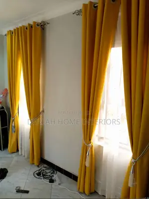 Yellow Curtains Per Set for Normal Window or Door