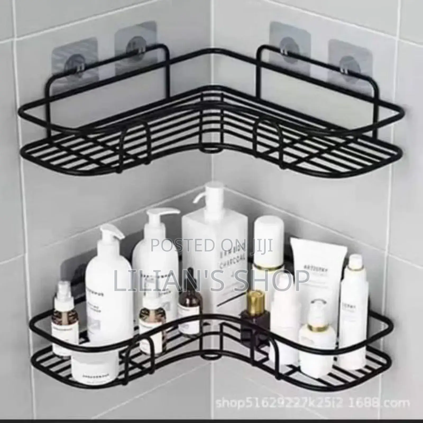 2pcs No Drill Corner Shelf