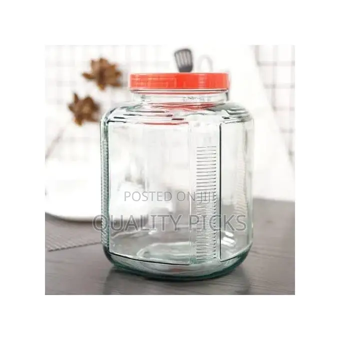 Bon Appetit 2.6 Squre L Glass Cereal Cookies Storage Jar